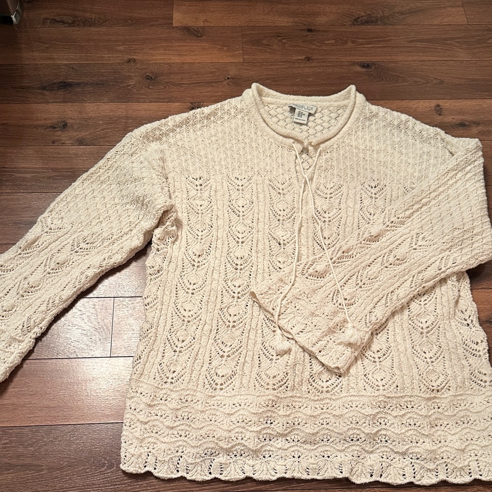 Rachel Zoe open knit cardigan sweater XL